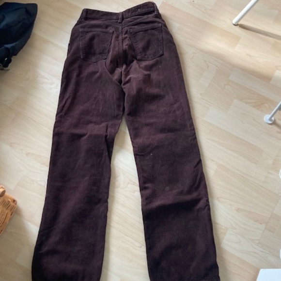 Zara dark brown wide leg corduroy trousers - Picture 2 of 4